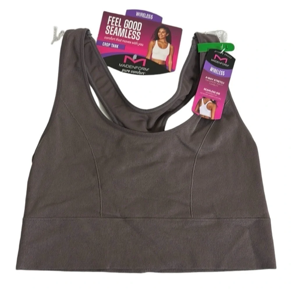 MAIDENFORM Seamless Lounge Bra Large Sparrow (Purple Brown) NWT‎
